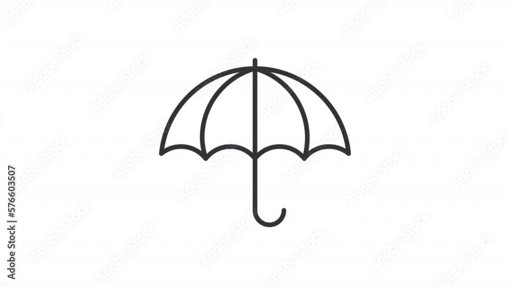 Animated umbrella linear icon. Rain protection accessory. Weather forecast. Insurance symbol. Seamless loop HD video with alpha channel on transparent background. Outline motion graphic animation Animated umbrella linear icon. Rain protection accessory. Weather forecast. Insurance symbol. Seamless loop HD video with alpha channel on transparent background. Outline motion graphic animation