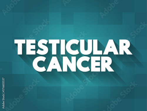 Testicular Cancer is 1 of the less common cancers and mostly affect men between 15 and 49 years of age, text concept for presentations and reports