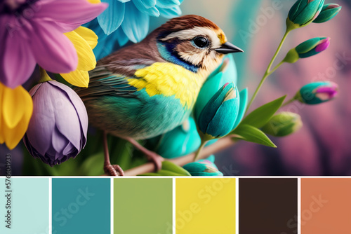 Spring summer colors created with ai generative technology