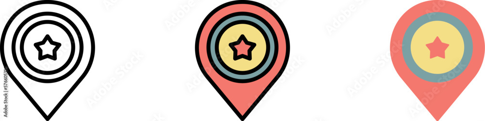 Placeholder USA vector icon in different styles. Line, color, filled outline Placeholder USA vector icon in different styles. Line, color, filled outline