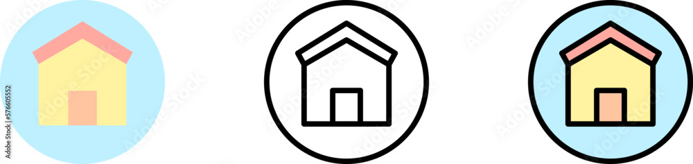 bubble house vector icon in different styles. Line, color, filled outline bubble house vector icon in different styles. Line, color, filled outline