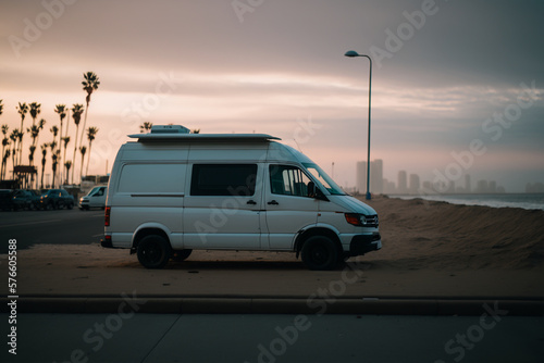 The new Transporter Camping Van California Ocean in the big city