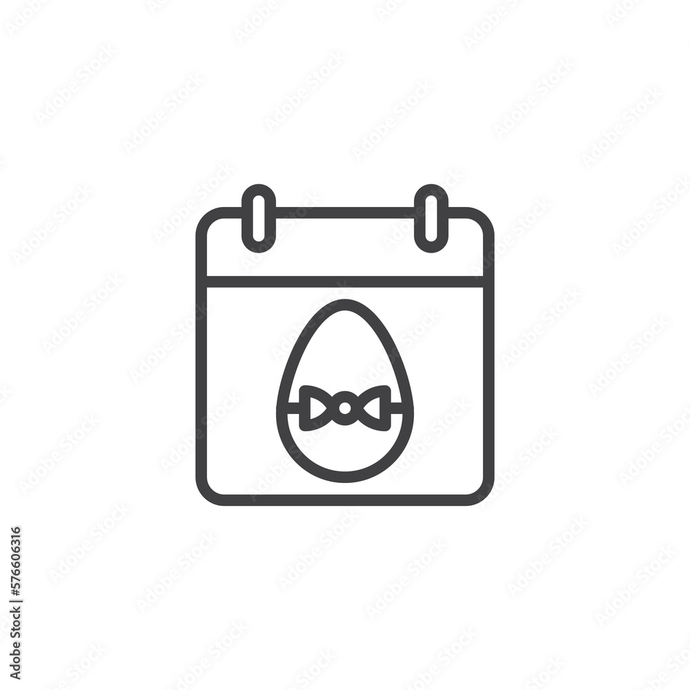 Happy easter day calendar line icon Happy easter day calendar line icon