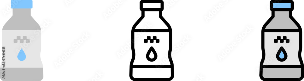 Water, bottle vector icon in different styles. Line, color, filled outline Water, bottle vector icon in different styles. Line, color, filled outline
