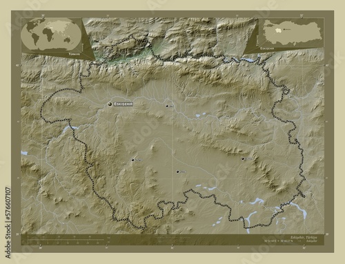 Eskisehir, Turkiye. Labelled points of cities photo