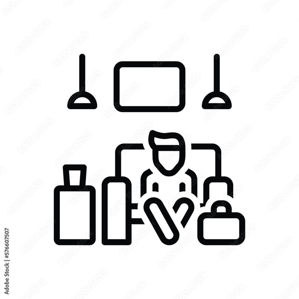 Fototapeta premium Black line icon for guest