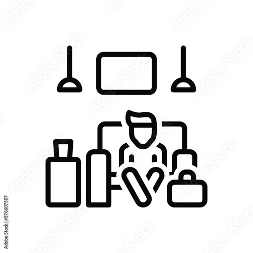 Black line icon for guest