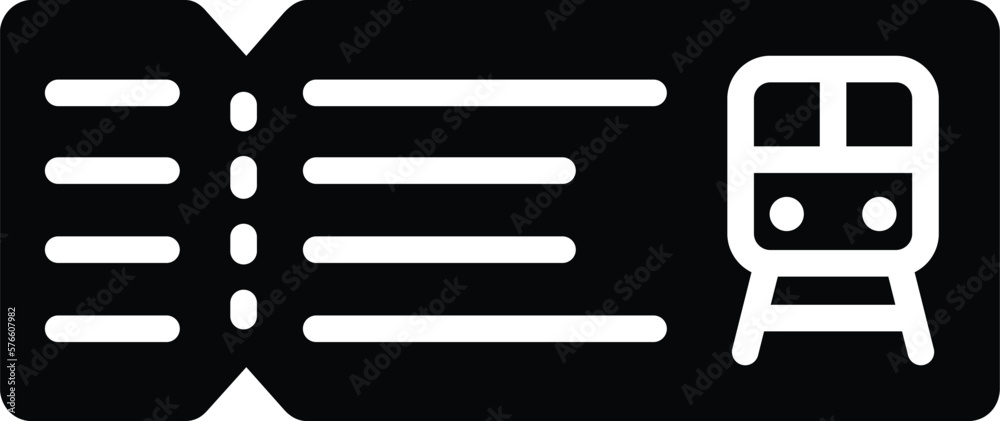 Train ticket Vector Icon Design Illustration