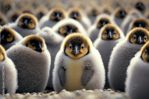 Adorable King Penguin Chicks Keeping Cool