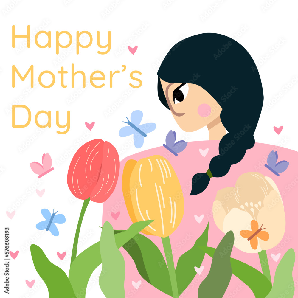 Happy mother day greeting card.8 march happy woman's day illustration.8 march banner Happy mother day greeting card.8 march happy woman's day illustration.8 march banner