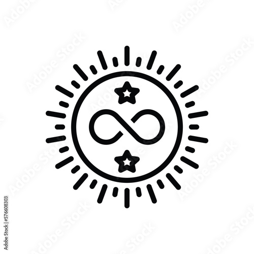 Black line icon for eternal