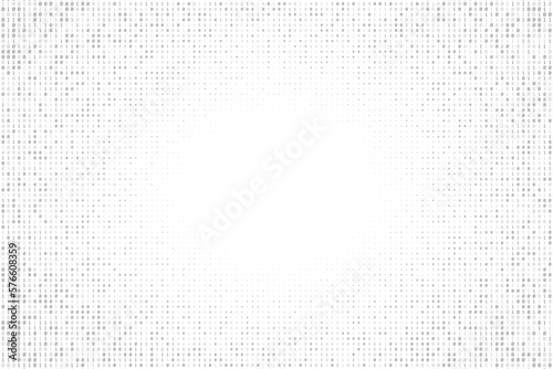 Gray digital data matrix of binary code numbers isolated on a white background with a copy text space in the middle. Technology, coding, or big data concept. Vector illustration