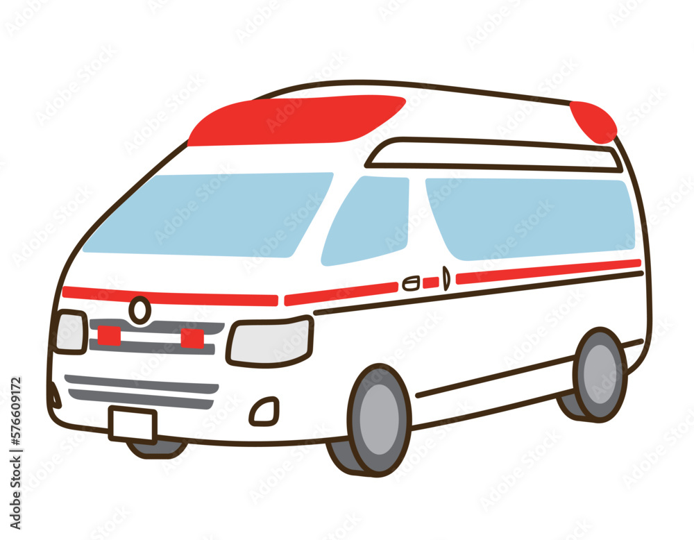 手描きの救急車のイラスト Stock Vector | Adobe Stock