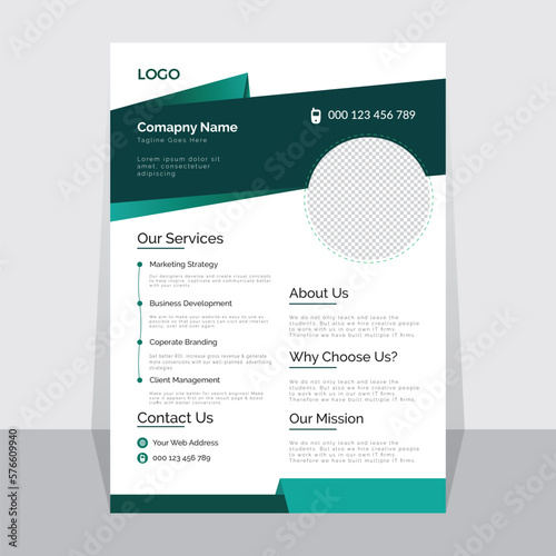 Creative Cooperate business flyer design. Vector flyer design template A4 size flyer design.	
