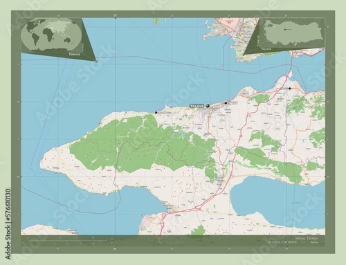 Yalova, Turkiye. OSM. Labelled points of cities photo