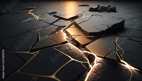 marble architecture sealed with kintsugi technique, wallpaper, lightning, jade created with generative ai technology