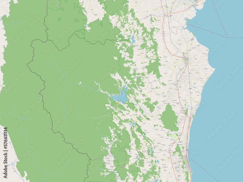 Fototapeta premium Phetchaburi, Thailand. OSM. No legend