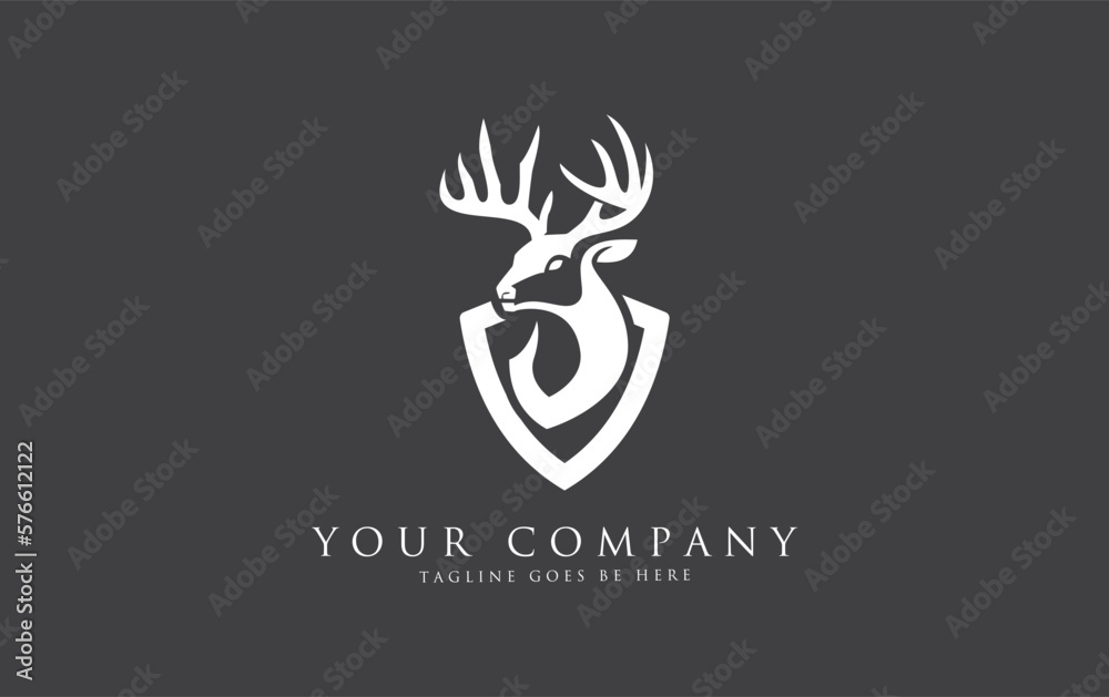 Deer logo. Unique Deer head logo and deer animal art design vector
