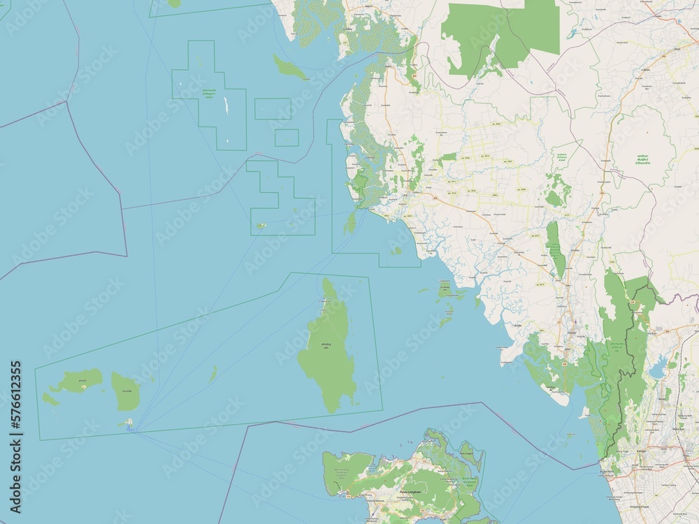 Obraz premium Satun, Thailand. OSM. No legend