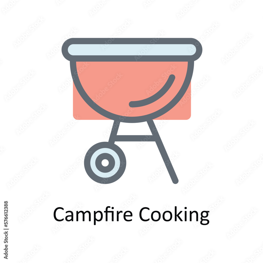 bbq Vector Fill Outline Icons. Simple stock illustration stock