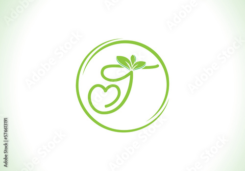 Nutrition logo and green healthy love leaf symbol with love font logo design. Heart sign leaf nature logo. Green eco letters logo