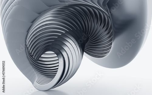 Fototapeta Naklejka Na Ścianę i Meble -  Black abstract curvilinear architecture, 3d rendering.