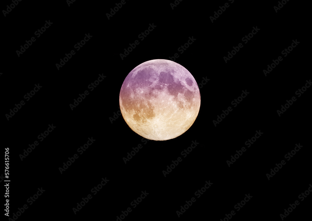 The moon in the night sky