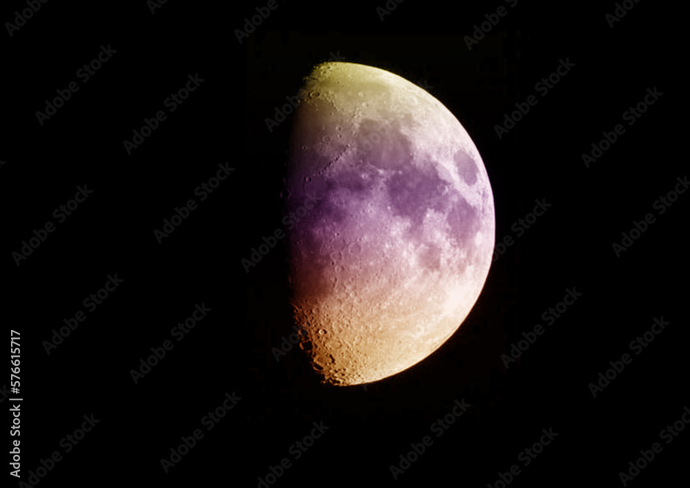 The moon in the night sky