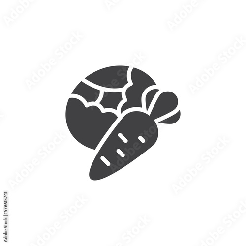 Cabbage and carrot vector icon