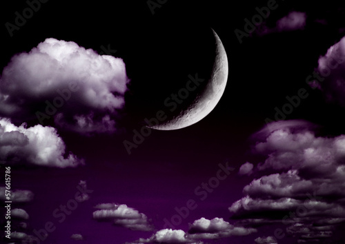 Obraz na płótnie The moon in the night sky w salonie