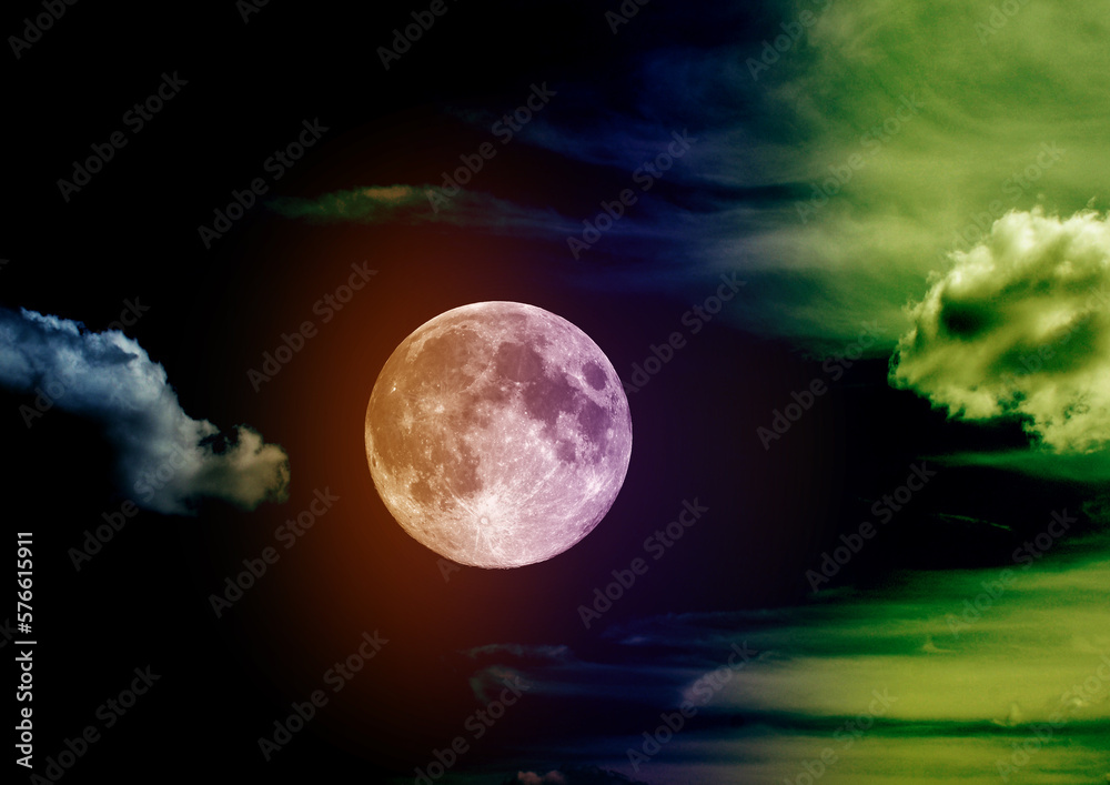 The moon in the night sky