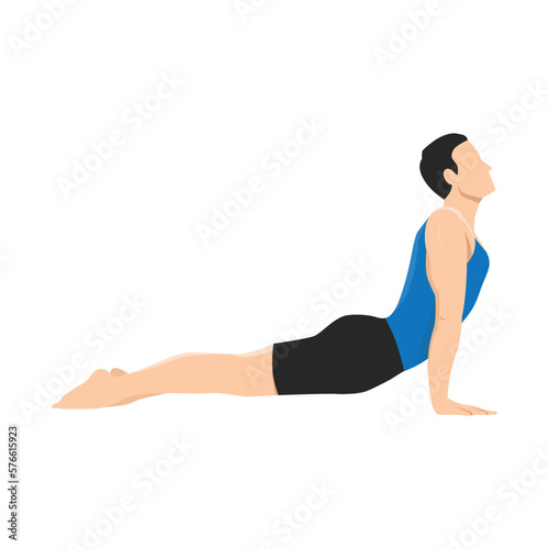Man doing upward facing dog pose urdhva muka exercise
