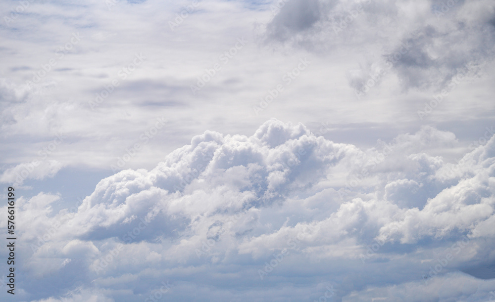 Stratus cumulus alto nimbo clouds in the blue sky is weather messengers