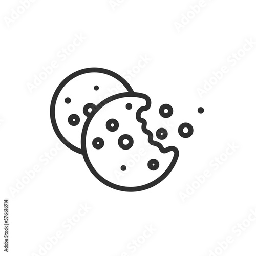 cookies icon. Thin line cookies icon from artificial intellegence collection. Outline vector isolated on white background. Editable cookies symbol can be used web and mobile