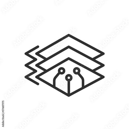 depth perception icon. Thin line depth perception icon from artificial intellegence collection. Outline vector isolated on white background. Editable depth perception symbol can be used web and mobile