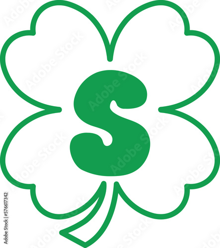 St Patrick Hold Clover Leaf Alphabet S