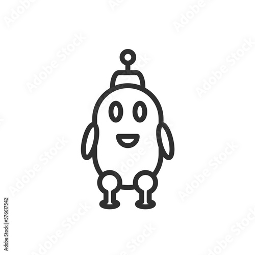 robot icon. Thin line robot icon from artificial intellegence collection. Outline vector isolated on white background. Editable robot symbol can be used web and mobile