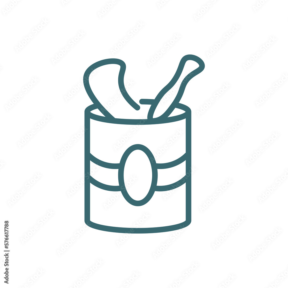 open tin with spoon icon. Thin line open tin with spoon icon from restaurant collection. Outline vector isolated on white background. Editable open tin with spoon symbol can be used web and mobile open tin with spoon icon. Thin line open tin with spoon icon from restaurant collection. Outline vector isolated on white background. Editable open tin with spoon symbol can be used web and mobile
