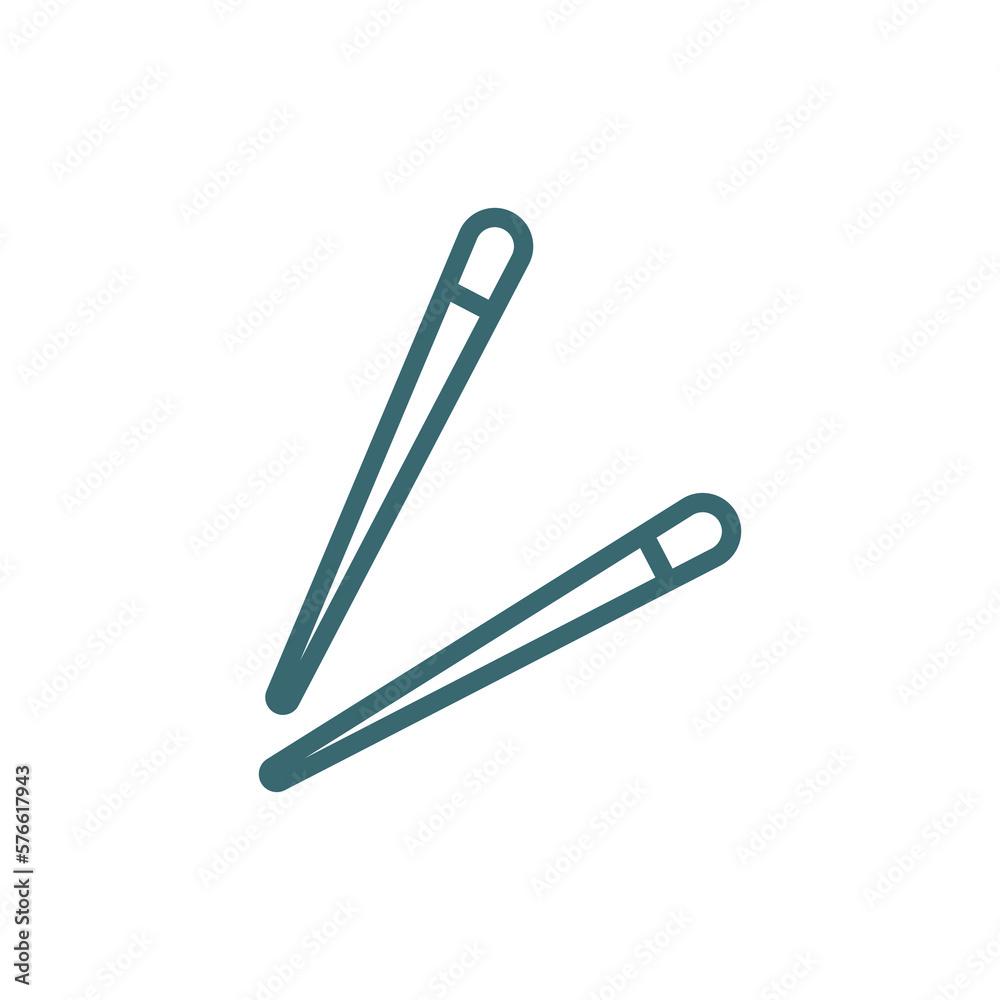 chopsticks icon. Thin line chopsticks icon from restaurant collection. Outline vector isolated on white background. Editable chopsticks symbol can be used web and mobile