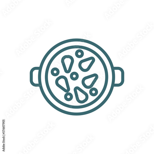 paella with parwns icon. Thin line paella with parwns icon from restaurant collection. Outline vector isolated on white background. Editable paella with parwns symbol can be used web and mobile