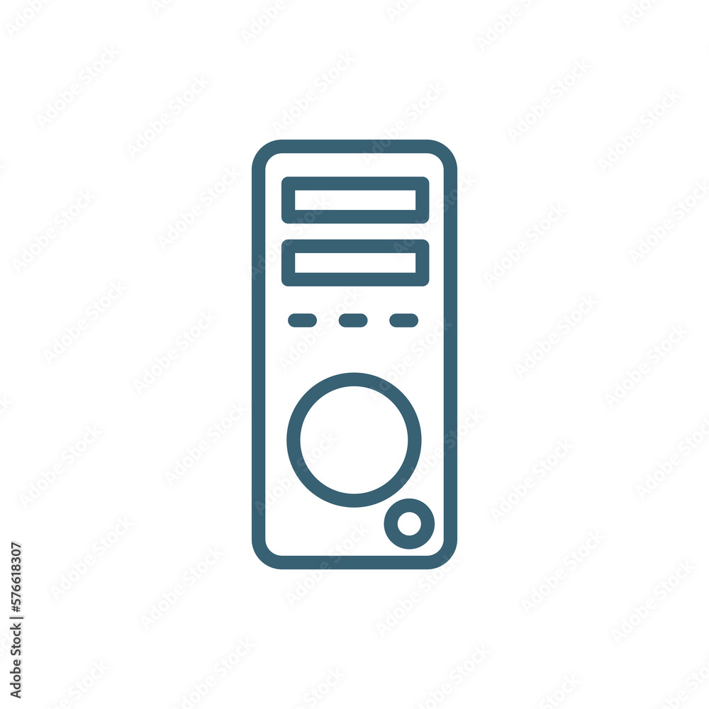 pc tower icons. Thin line pc tower, computer icon from computer and tech collection. Outline vector isolated on white background. Editable pc tower symbol can be used web and mobile pc tower icons. Thin line pc tower, computer icon from computer and tech collection. Outline vector isolated on white background. Editable pc tower symbol can be used web and mobile