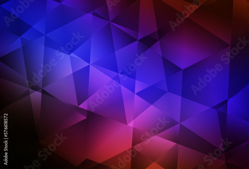 Dark Blue, Red vector polygonal pattern.