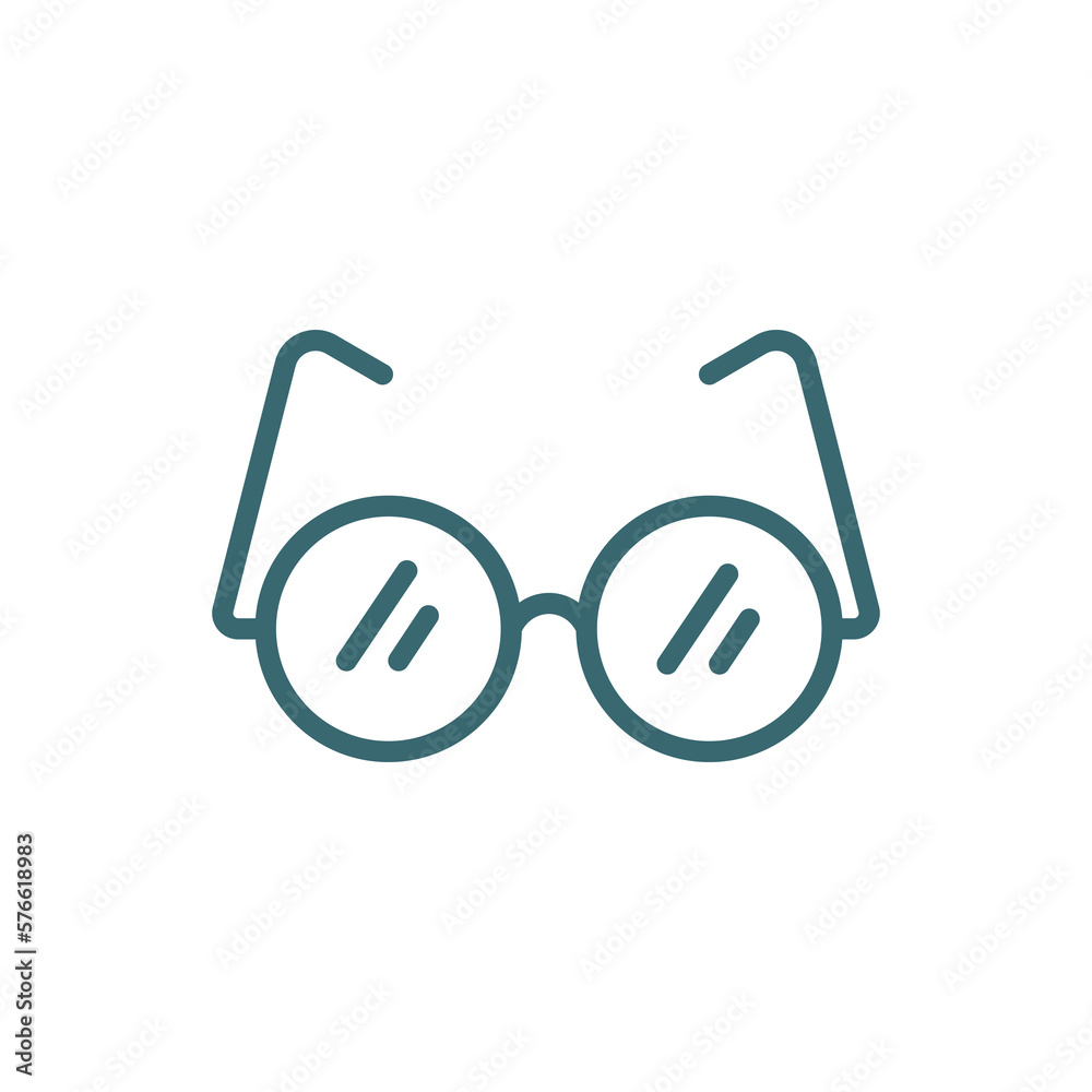 studying glasses icon. Thin line studying glasses, education icon from education collection. Outline vector isolated on white background. Editable studying glasses symbol can be used web and mobile studying glasses icon. Thin line studying glasses, education icon from education collection. Outline vector isolated on white background. Editable studying glasses symbol can be used web and mobile