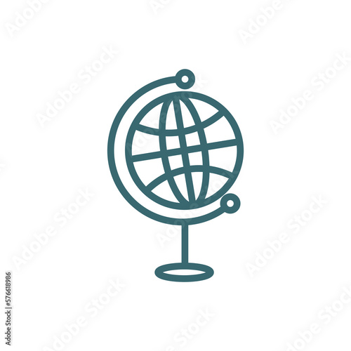 classroom globe icon. Thin line classroom globe  school icon from education collection. Outline vector isolated on white background. Editable classroom globe symbol can be used web and mobile