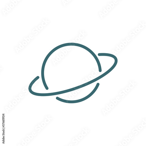 planet saturn icon. Thin line planet saturn, saturn icon from education collection. Outline vector isolated on white background. Editable planet saturn symbol can be used web and mobile