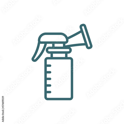breast pump icon. Thin line breast pump icon from health and medical collection. Outline vector isolated on white background. Editable breast pump symbol can be used web and mobile
