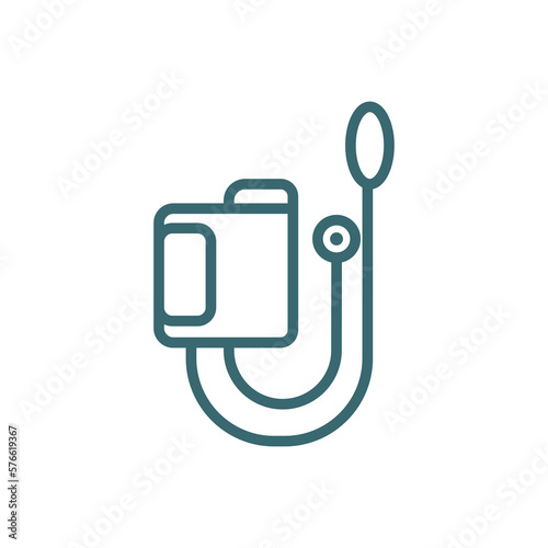sphygmomanometer icon. Thin line sphygmomanometer icon from health and medical collection. Outline vector isolated on white background. Editable sphygmomanometer symbol can be used web and mobile