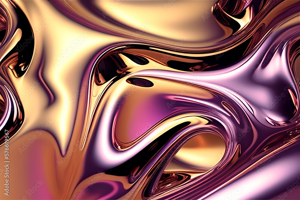 Abstract liquid background with metallic texture wallpaper digital art