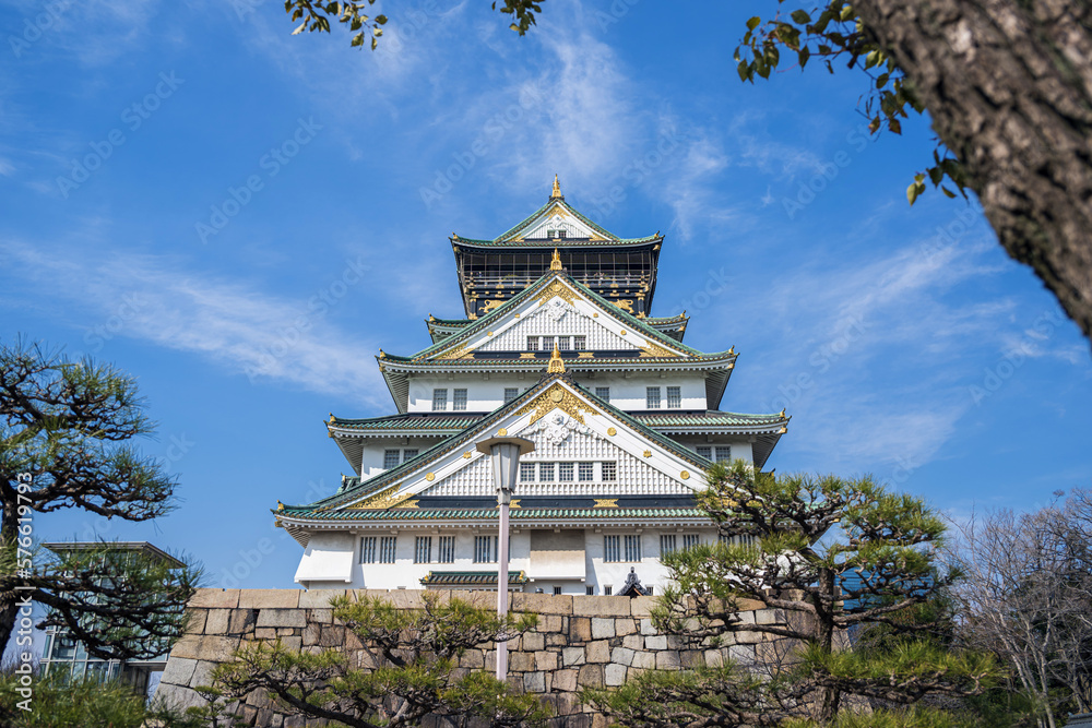 Fototapeta premium 大坂城 天守閣の風景