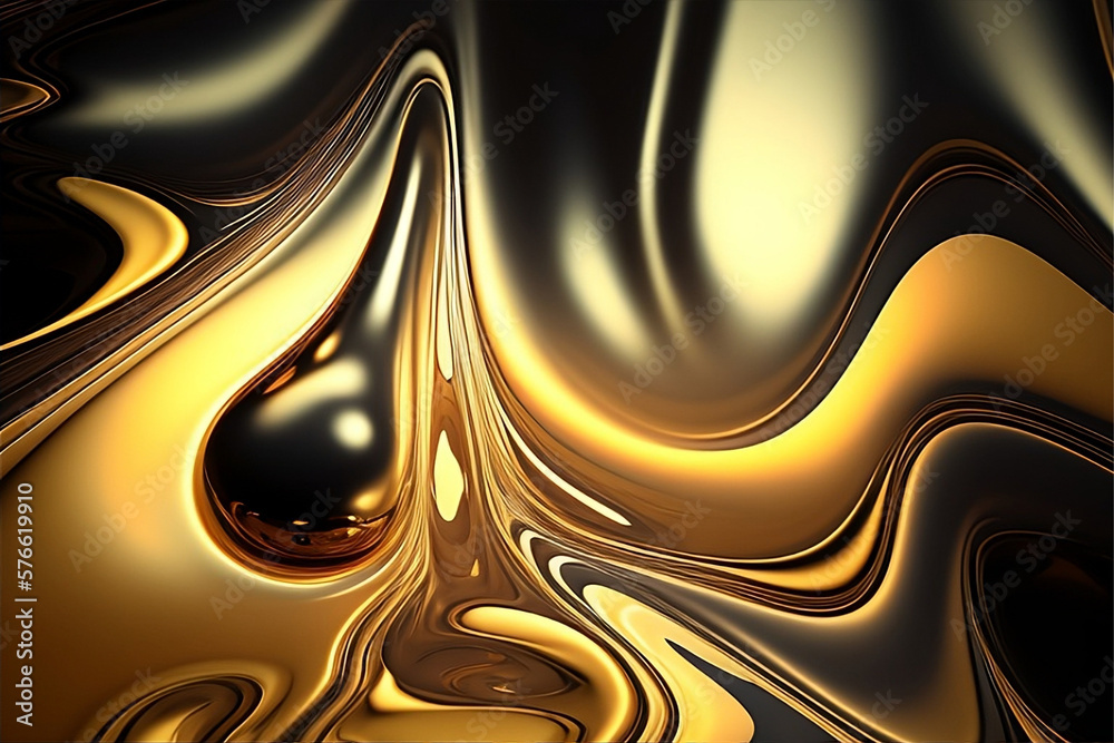 Obraz premium Abstract liquid background with metallic texture wallpaper digital art with generative ai